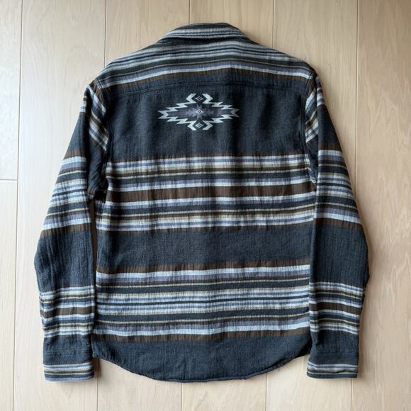 Faherty Doug Good Feather Canyon Shirt S Multicolor Argyle Flannel Western - Picture 8 of 9